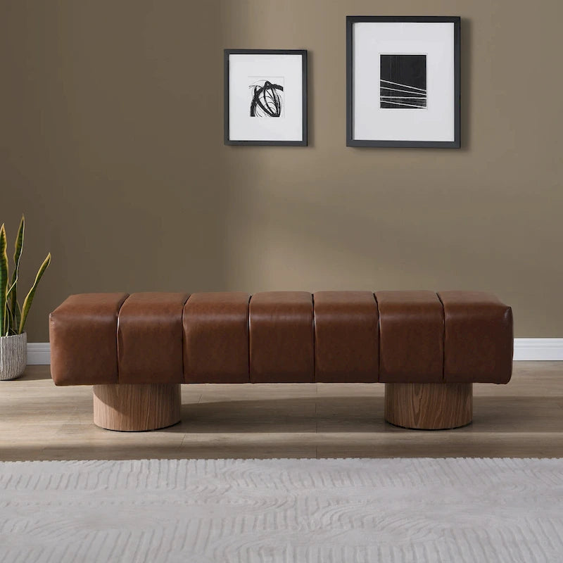 Christopher Knight Home - Daniel Upholstered Dining Bench, No-Assembly Entryway & Bedroom Ottoman with Sturdy Wood Legs