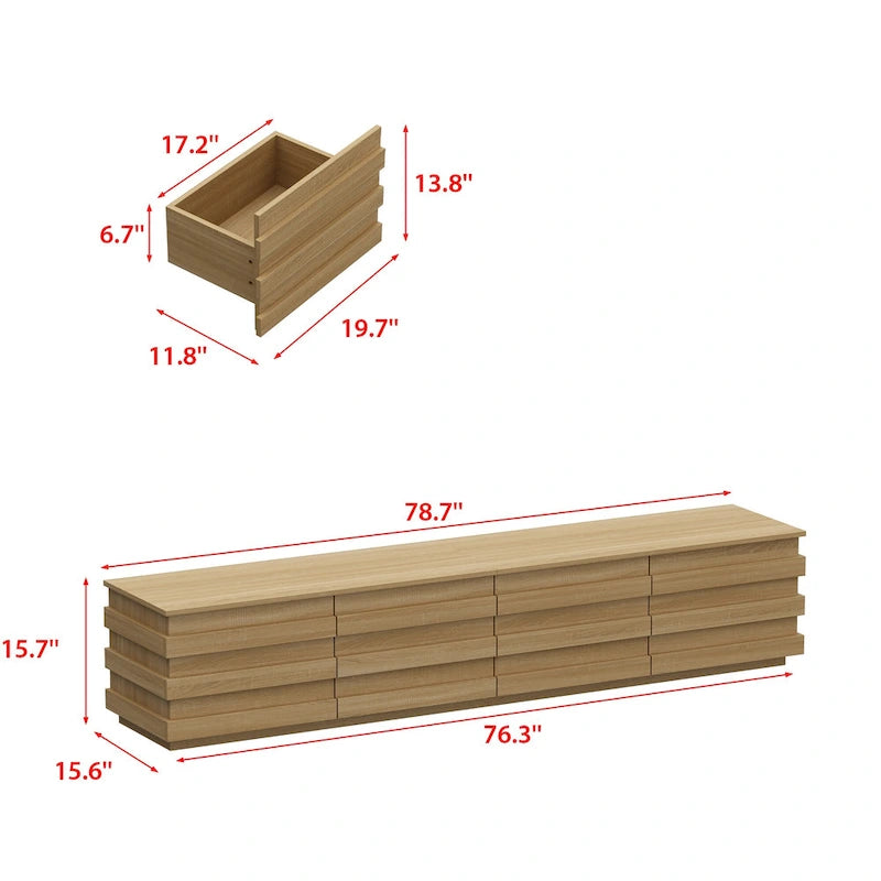 Contemporary Wooden TV Stand Entertainment Center: Minimalist Design Meets Functional Storage