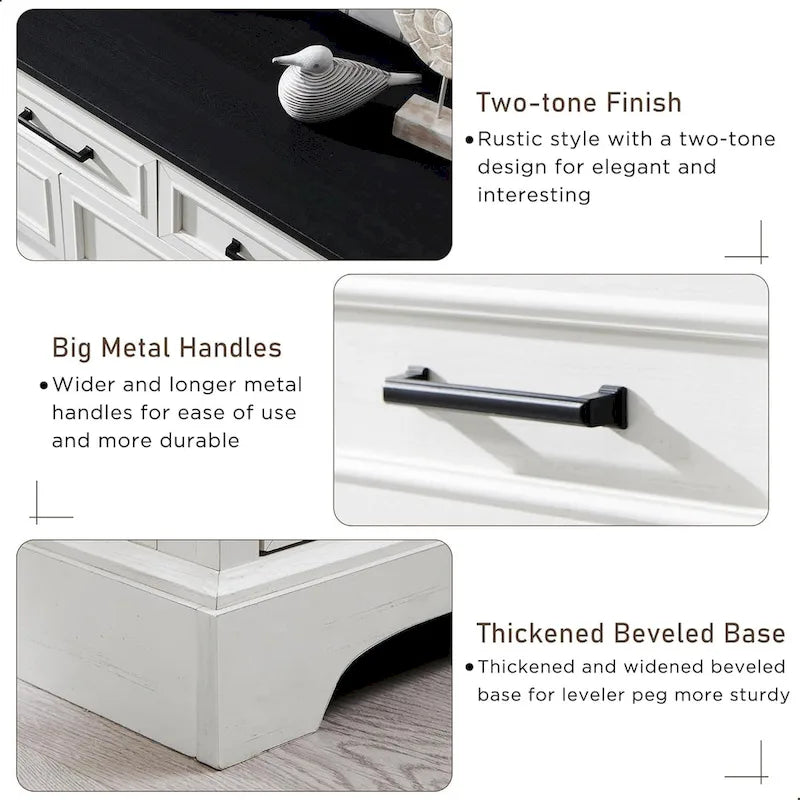 Farmhouse 7 Drawer Dresser for Bedroom, Chest of Drawers, TV Stand