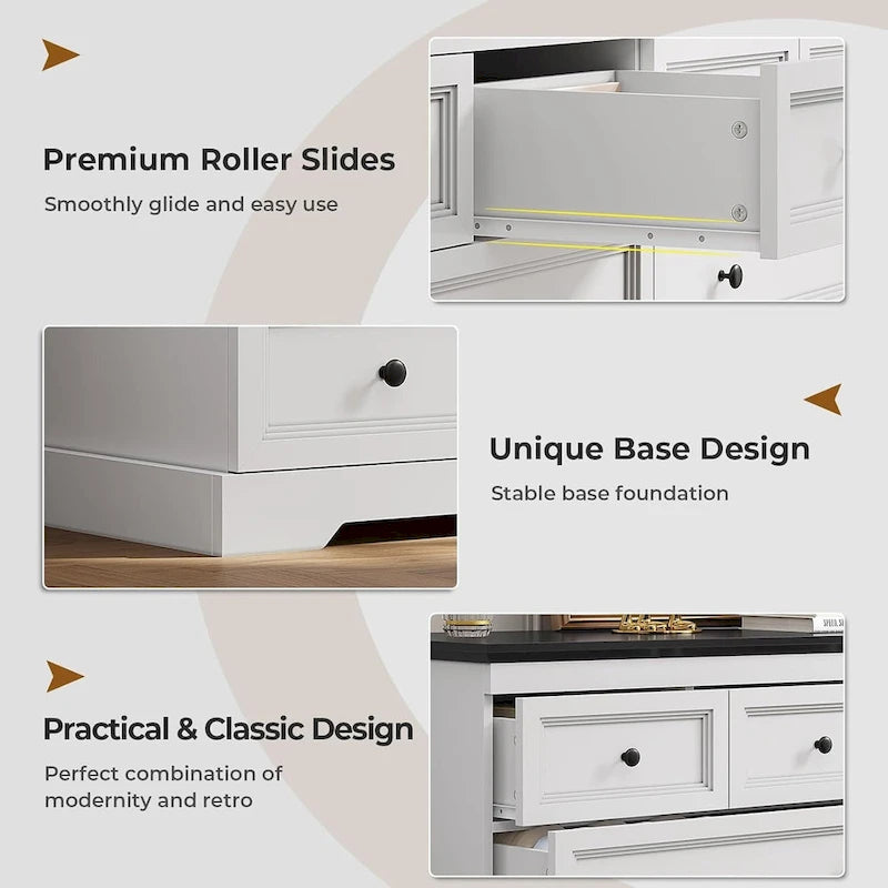 10 Drawers Dresser 55 Large Drawers Wood Dressers & Chest of Drawers