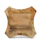 Natural Mango Wood Side Table - 13" Round Boho Accent Table