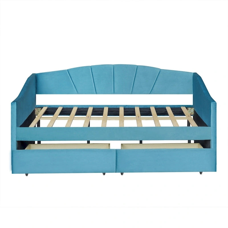 Twin Velvet Daybed with Storage Drawers