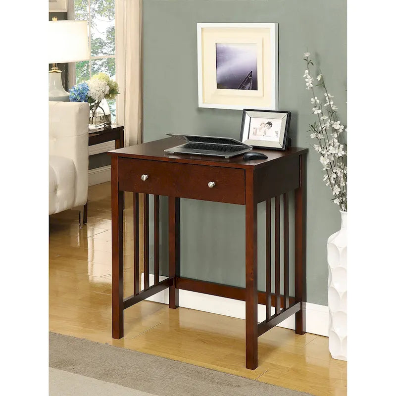 Wood Mission Desk with Keyboard Drawer - Single User