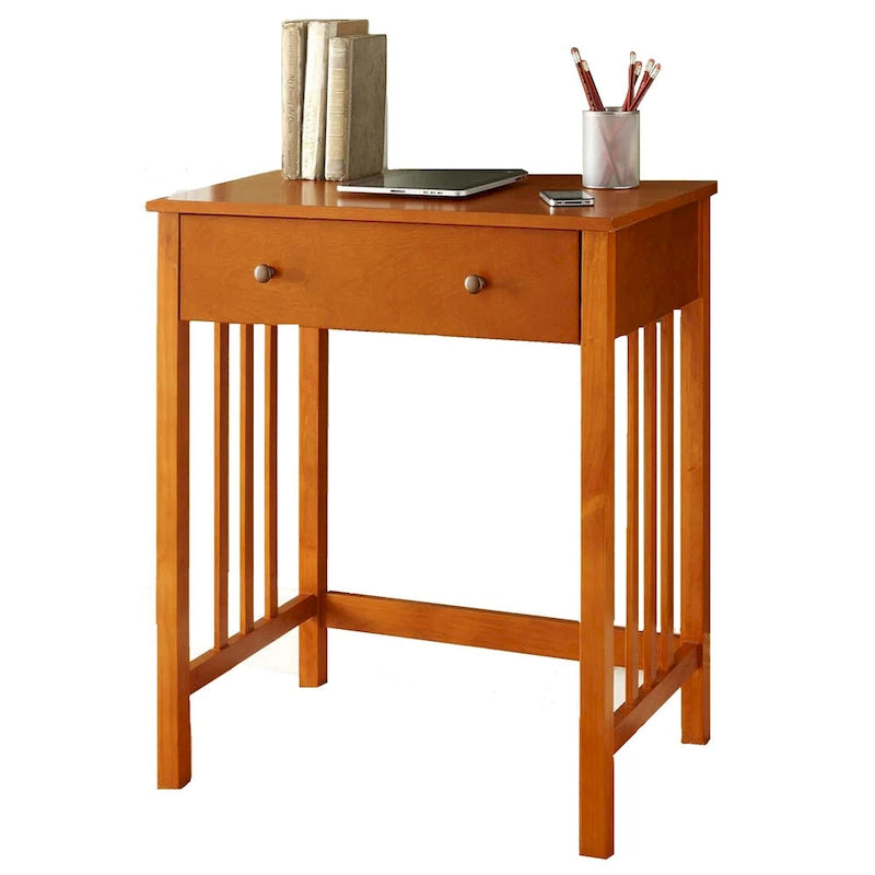Wood Mission Desk with Keyboard Drawer - Single User