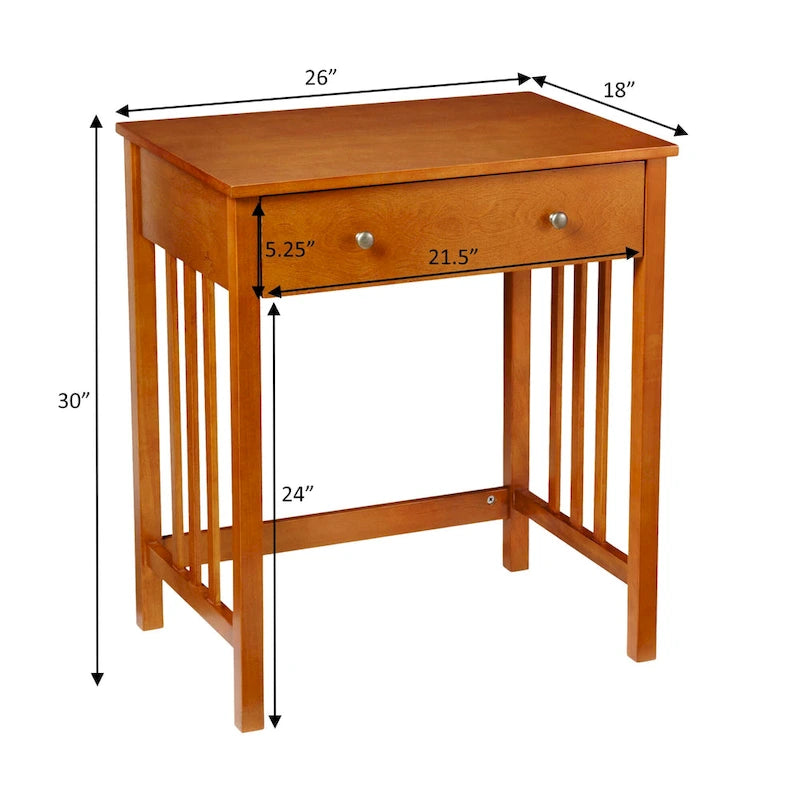 Wood Mission Desk with Keyboard Drawer - Single User