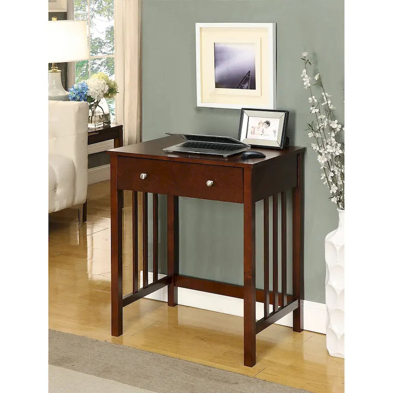 Wood Mission Desk with Keyboard Drawer - Single User