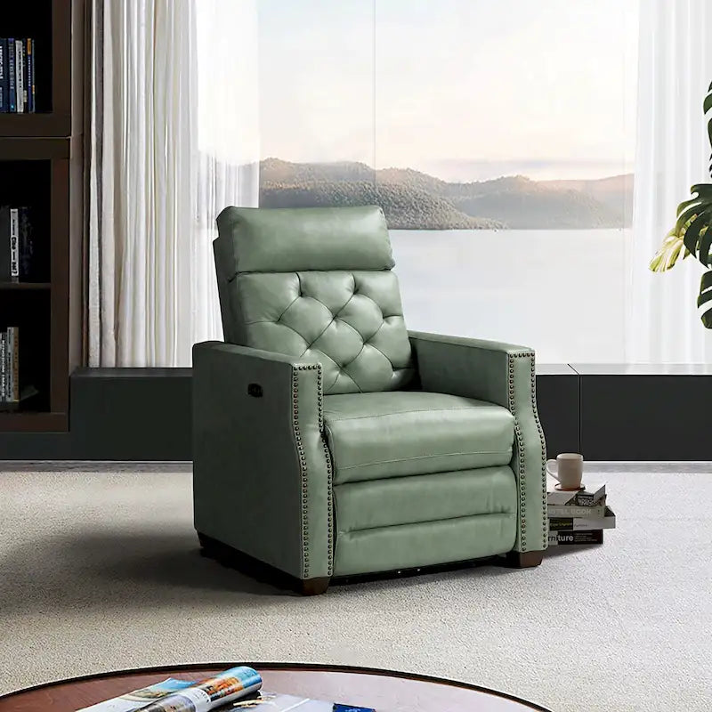 Alina 31.50 Wide Genuine Leather Power Recliner with USB Port