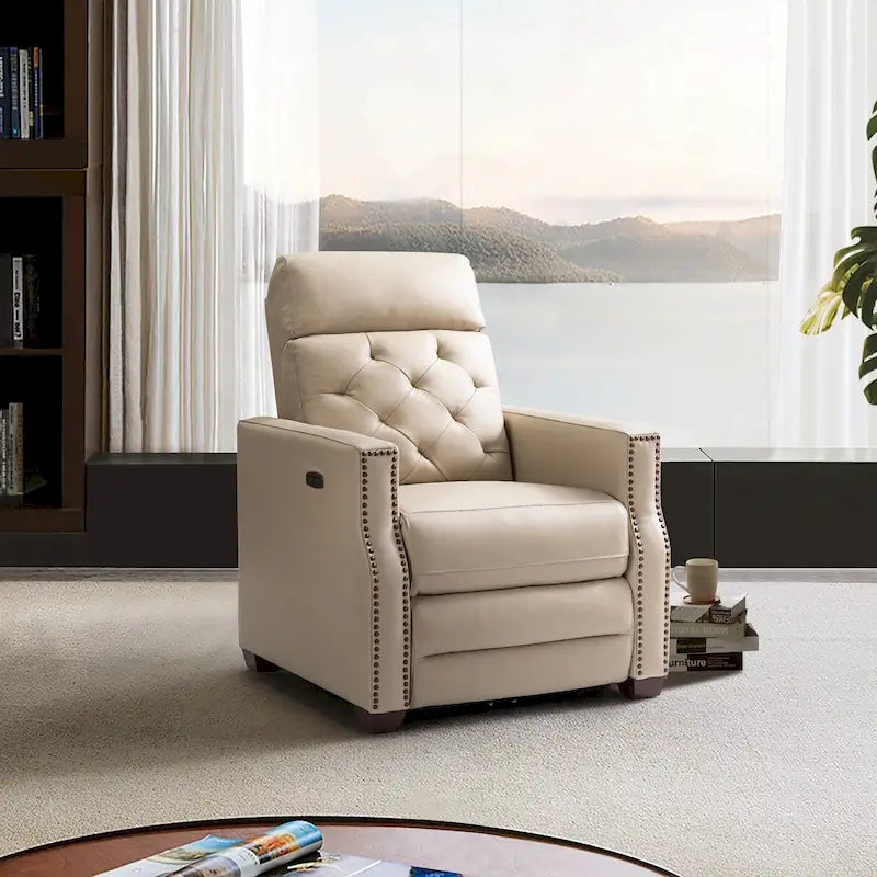 Alina 31.50 Wide Genuine Leather Power Recliner with USB Port