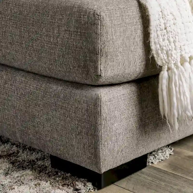 Light Grey Chenille U-Shaped Sectional - 6 Seater