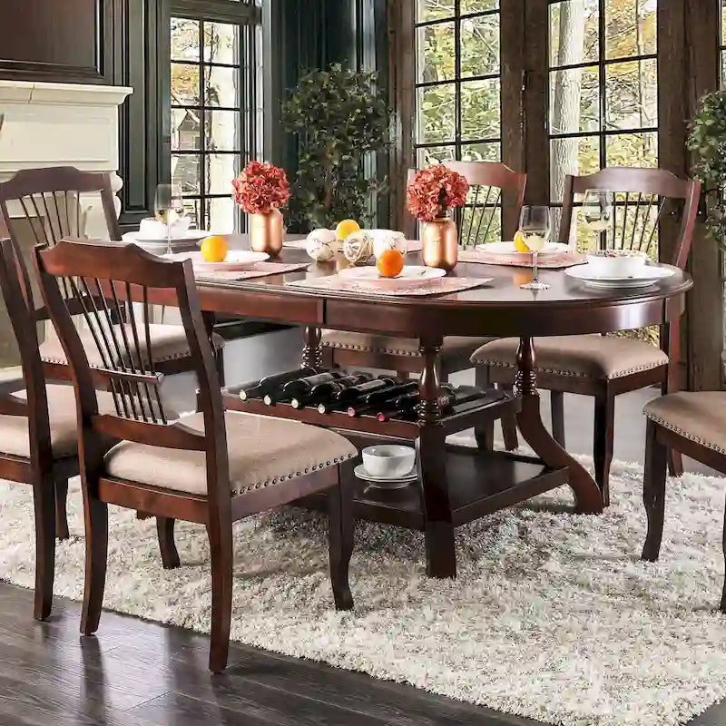 Furniture of America Coso Cherry 78-inch Wood Expandable Dining Table