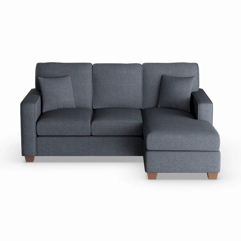 Reversible Chaise Sectional Sofa - 3 Seater - Navy/Earth/Taupe