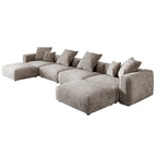 181.10 Corduroy Fabric 6-Piece Oversize Sectional Sofa