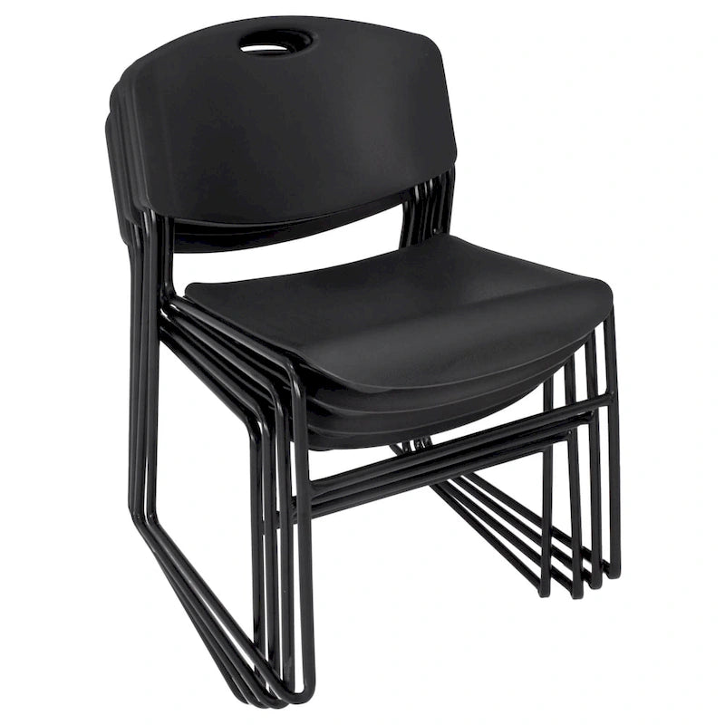Black Stackable Chair - Metal Frame