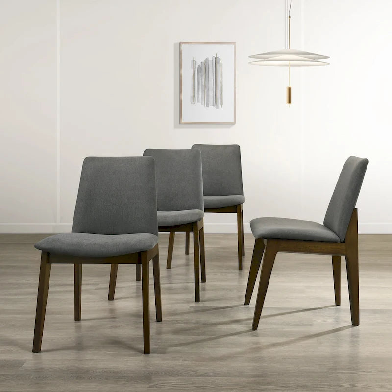 6-Piece Dining Set with Bench - Walnut/Grey or White/Light Grey