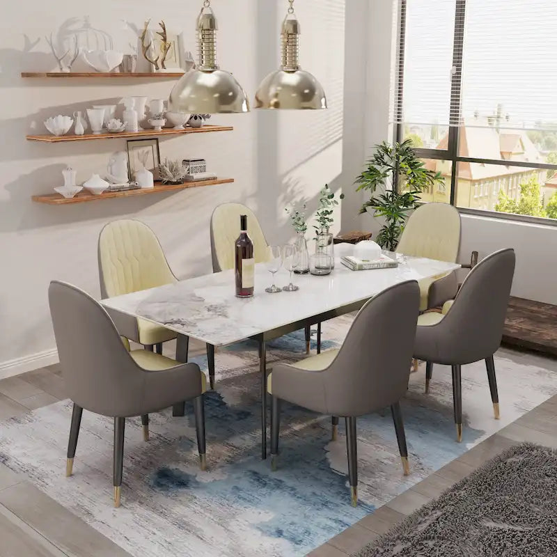 Grey Extendable Sintered Stone Dining Table for 4-6 People