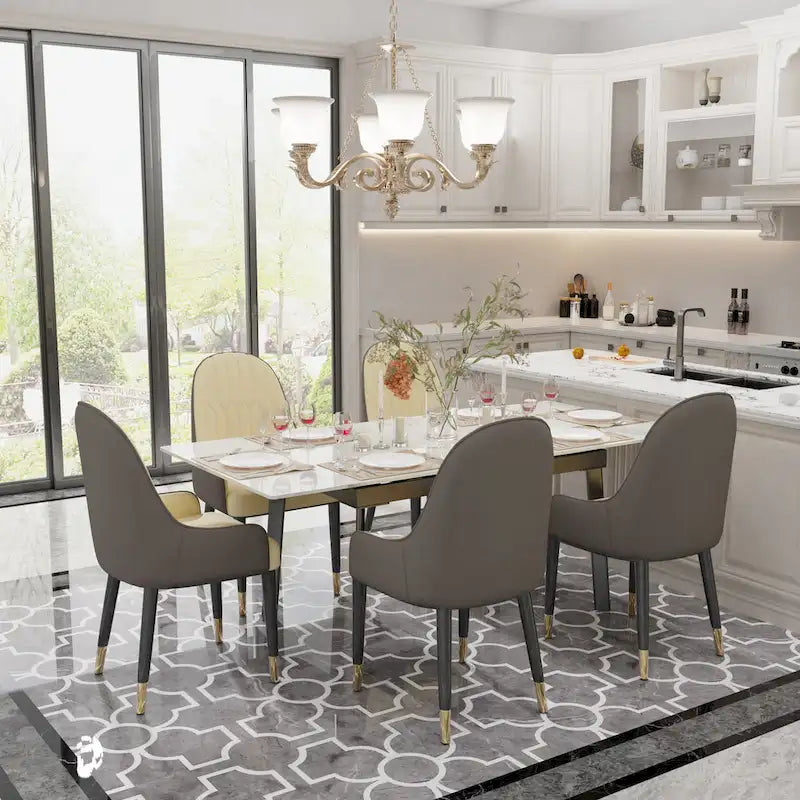 Grey Extendable Sintered Stone Dining Table for 4-6 People