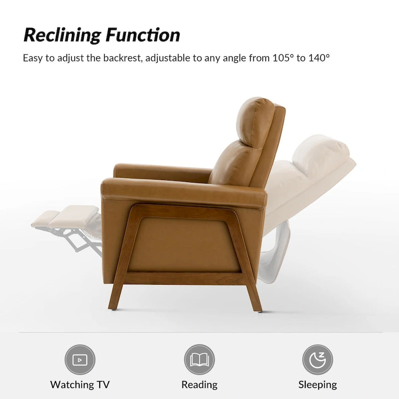 Brown Leather Power Recliner with USB Ports - Set of 2