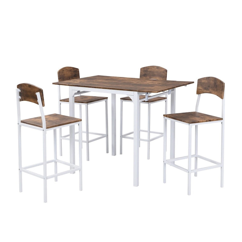 5-piece Counter Height Drop Leaf Dining Table Set