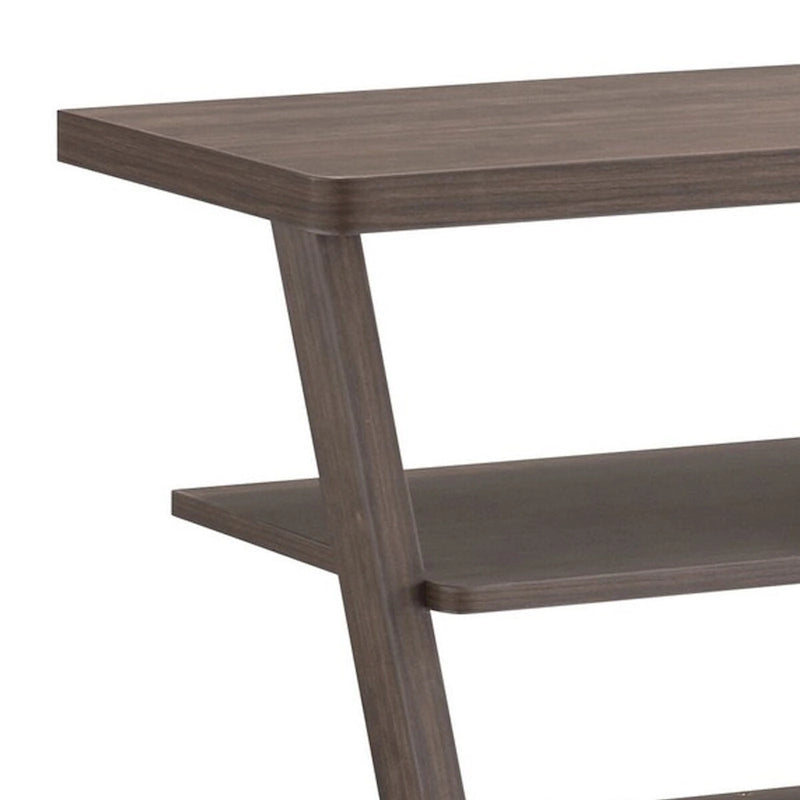 60 Inch TV Media Entertainment Console, 4 Floating Shelves, 2 Drawer, Brown