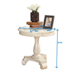 Round Wood Pedestal Side Table for Living Room, Espresso